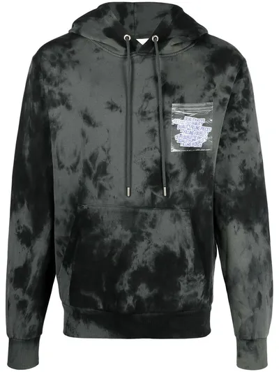 Filling Pieces Slogan Tie-dye Hoodie In Black