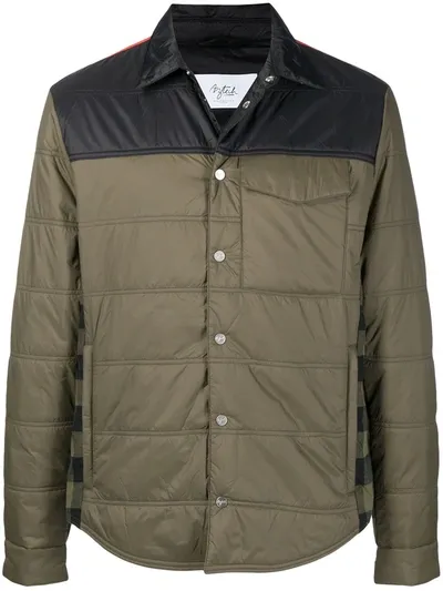 Aztech Mountain Loge Peak Quilted Shirt Jacket In Green