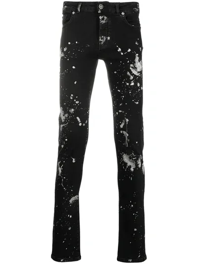 John Richmond Distressed Skinny Trousers In Black