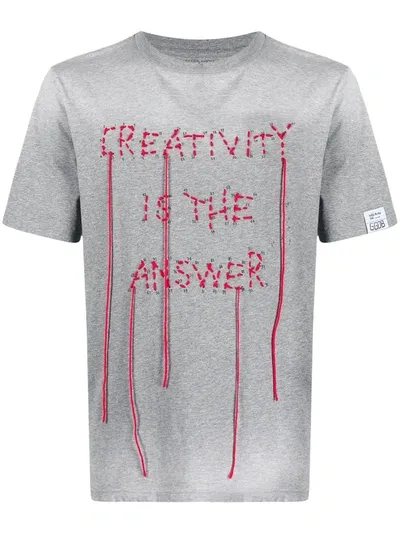 Golden Goose Adamo Creativity Is The Answer Regular T-shirt In Grey