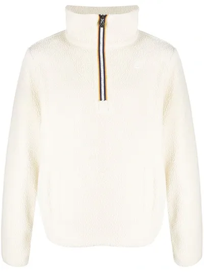 K-way R&d Nathan Faux-shearling Fleece Pullover In Neutrals