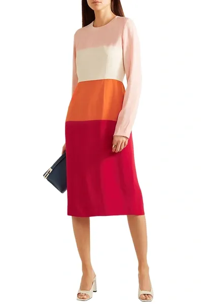 Marni Color-block Crepe Dress In Multicolor