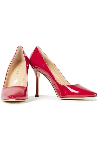 Sergio Rossi Patent-leather Pumps In Crimson