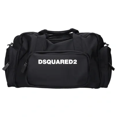 Dsquared2 Unisex Sports Bag Duffle Bag Nylon Logo Black