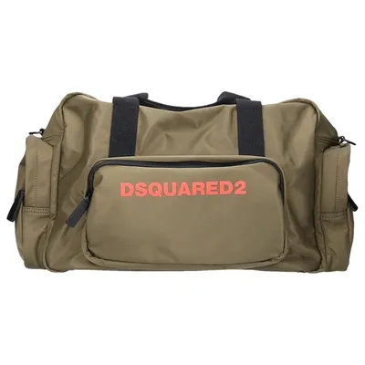 Dsquared2 Unisex Sports Bag Duffle Bag Nylon Logo Green