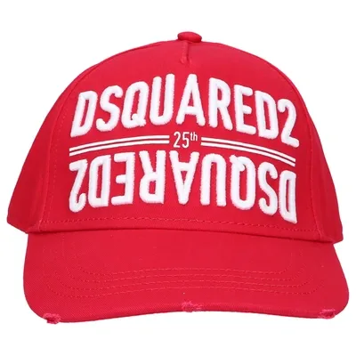 Dsquared2 Snapback Cap Cargo Gabardine In Red