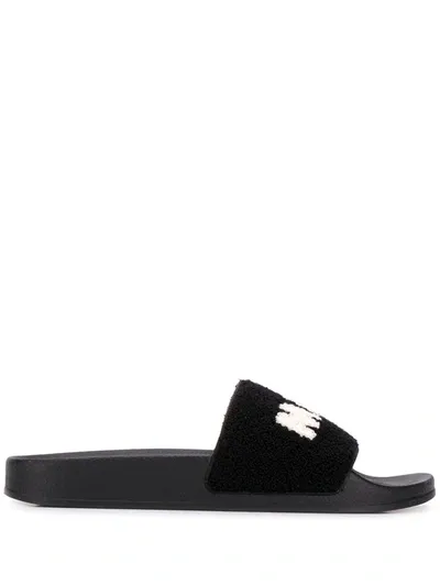 Marni Kids' Black & White Terrycloth Sandals