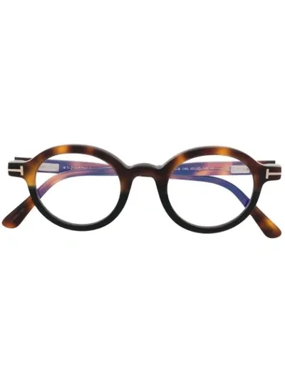 Tom Ford Round-frame Glasses In Brown