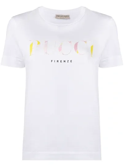 Emilio Pucci Logo Print T-shirt In White