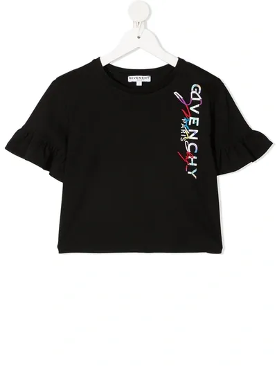 Givenchy Kids' Black T-shirt For Girl With Logo