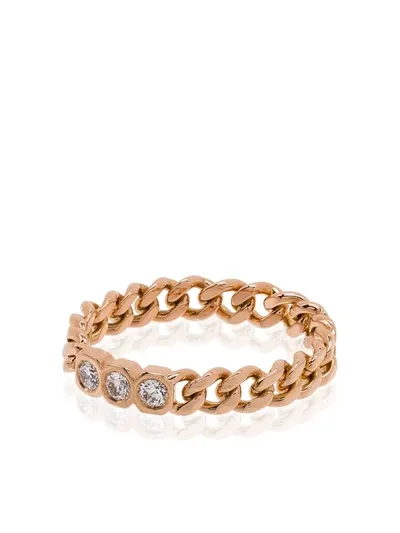 Shay 18k Rose Gold Baby Link Triple Diamond Ring