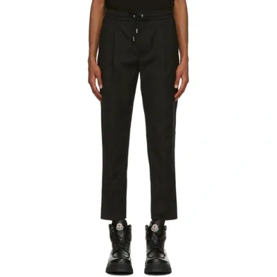 Moncler Cropped Drawstring Track Pants In 999 Black