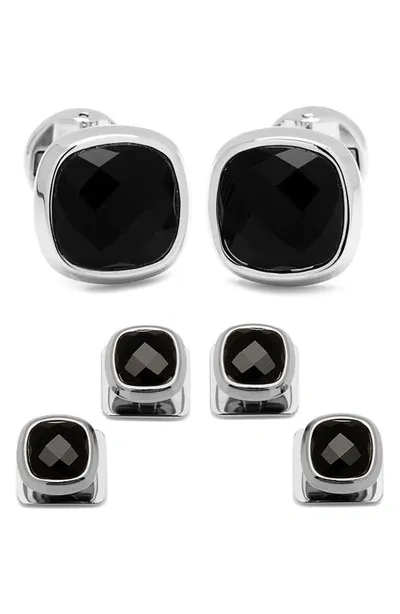 Ox & Bull Trading Co. Cufflinks, Inc. Ox And Bull Trading Co. Onyx Cuff Links & Shirt Stud Set In Black