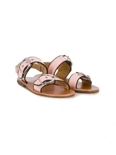 Gallucci Kids' Strappy Side Buckle Sandals In Pink