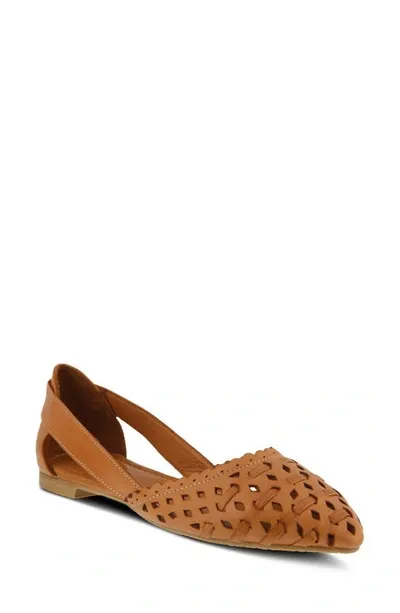 Spring Step Delorse Flat In Camel Leather