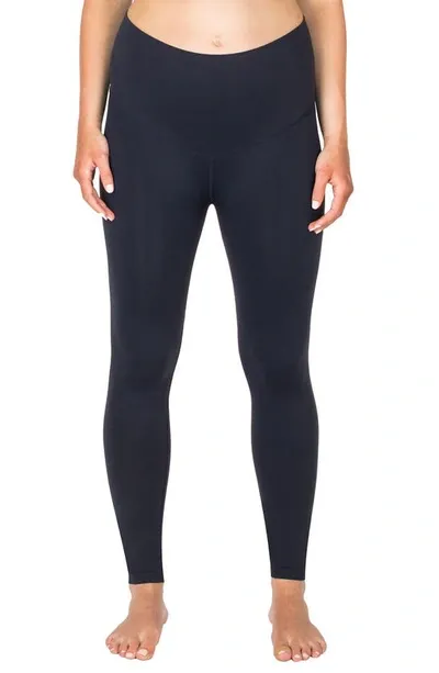 Modern Eternity Seamless Yoga Maternity Leggings In Navy