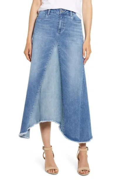 Wash Lab Pieced Denim Midi Skirt In Blue