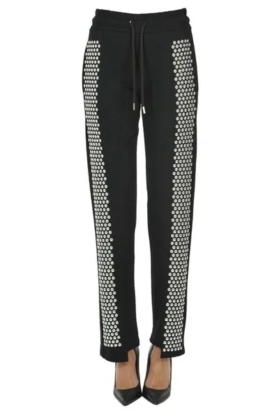 Odi Et Amo Studded Fleece Trousers In Black