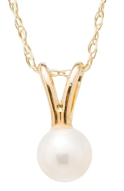 Mignonette Babies' Pearl Pendant Necklace In Gold