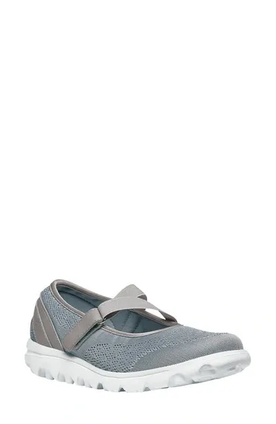 Propét Travelactiv Womens Mesh Mary Jane Walking Shoes In Grey