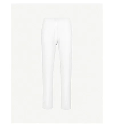 Derek Rose Derek Rose Mens White Basel Stretch-modal Trousers