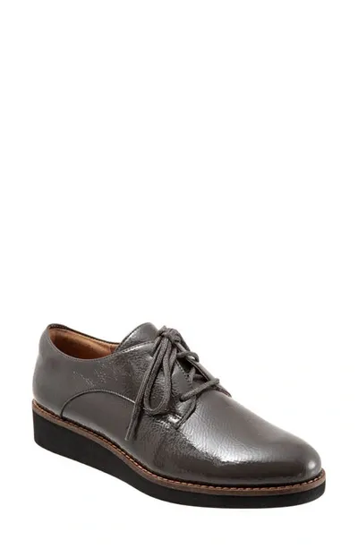 Softwalkr Willis Derby In Dark Grey Leather