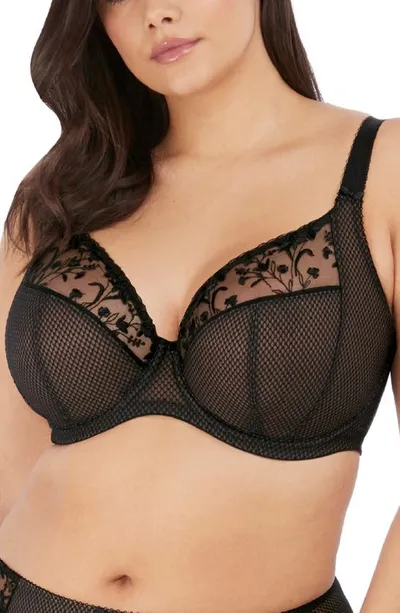 Elomi Full Figure Charley Underwire Plunge Bra El4380 In Jet