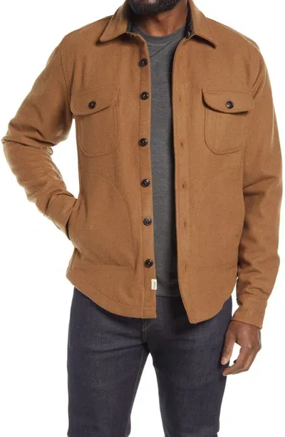 Kato Heavy Melton Wool Jacket In Camel