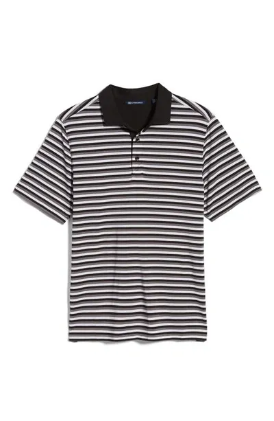 Cutter & Buck Forge Drytec Stripe Performance Polo In Black