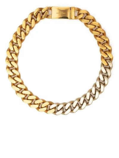 Saint Laurent Collier Carry Over Necklace In Brass