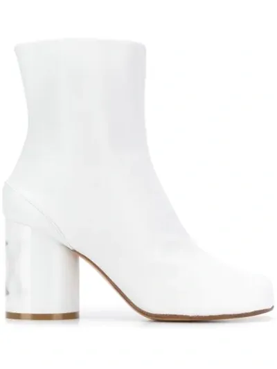 Maison Margiela Leather Tabi Boots In White