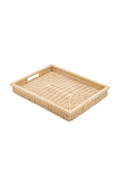 Moda Domus Raffia Rectangular Tray In Neutral