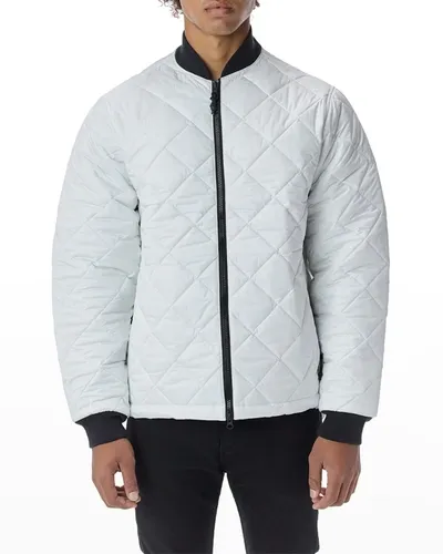 The Very Warm Men's Light Quilted Puffer Jacket In Off White