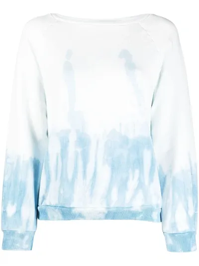 Nili Lotan Classic Crew Neck Sweatshirt In Sky Blue Tie Dye