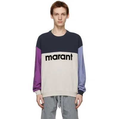 Isabel Marant Purple & Off-white Aftone Sweatshirt In 30fn Faded Night