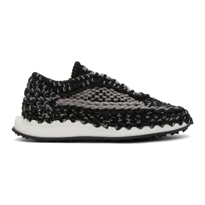 Valentino Garavani Crochet Low-top Sneakers In Black Multi