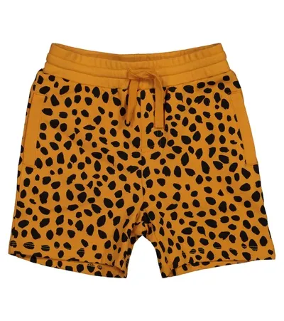 Stella Mccartney Teen Cheetah Dots-print Fleece Shorts In Orange