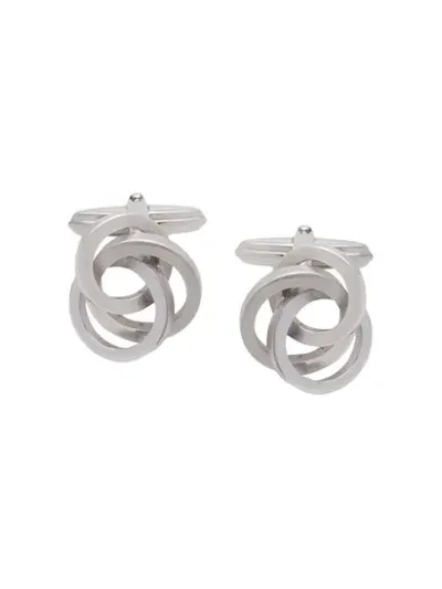 Lanvin Linked-rings Cufflinks In Silver