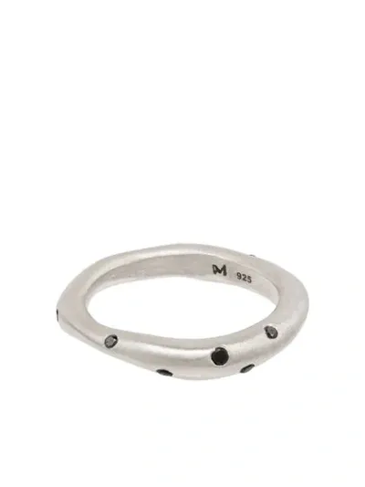 M Cohen Sterling Silver Black Diamond Ring