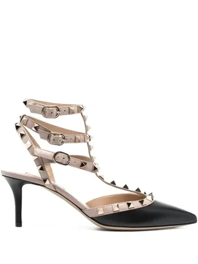 Valentino Garavani Rockstud-embellishment Pointed-toe Pumps In Black