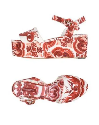 Dolce & Gabbana Sandals In Red