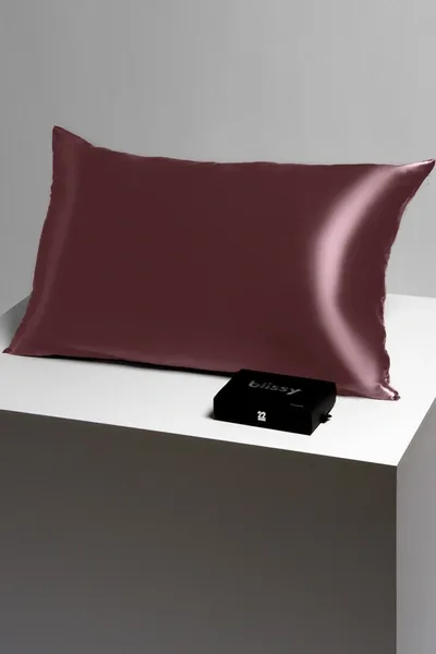 Blissy Mulberry Silk King Pillowcase In Plum