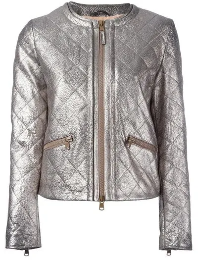 Eleventy Gesteppte Metallic-lederjacke