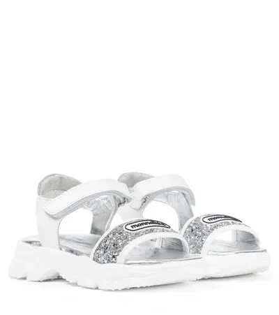 Monnalisa Kids' Gliterry Chunky Sole Sandals In Silver