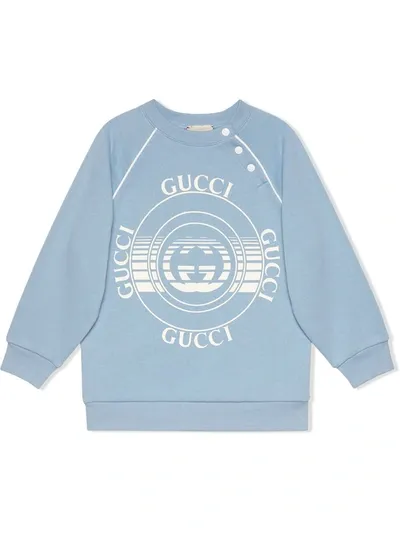 Gucci Kids' Disc-print Sweatshirt In Blue