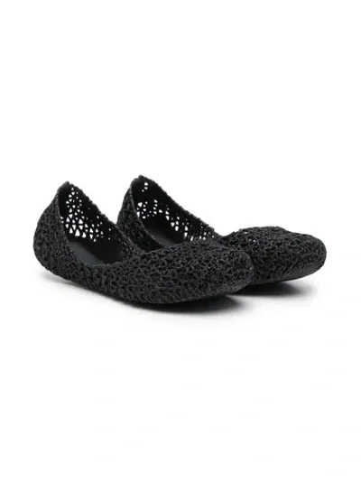 Mini Melissa Kids' Campana Papel Ballerina Shoes In Black