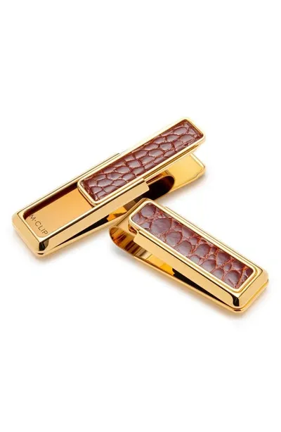 M-clipr New Yorker Alligator Money Clip In Medium Brown