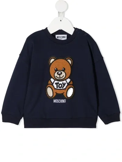 Moschino Babies' Blue Cotton And Wool Sweatshirt In Blu Navy