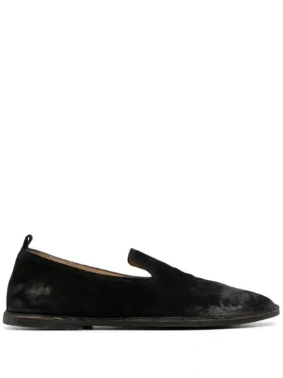 Marsèll Strasacco Round-toe Suede Loafers In Black