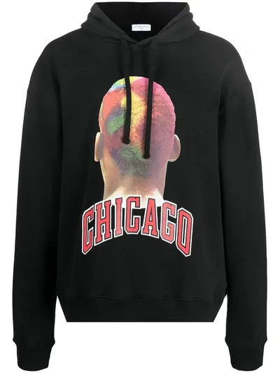 Ih Nom Uh Nit Chicago Player Printed Cotton Hoodie In Black